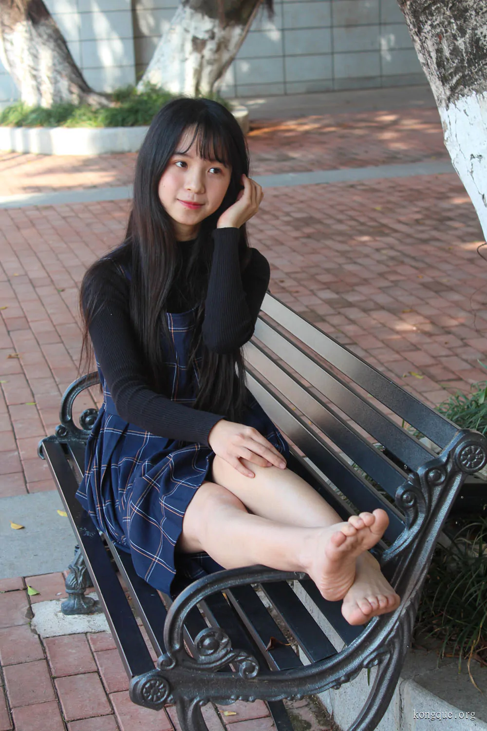 ecolog极品_大一萌萌妹子的船型黑袜__62