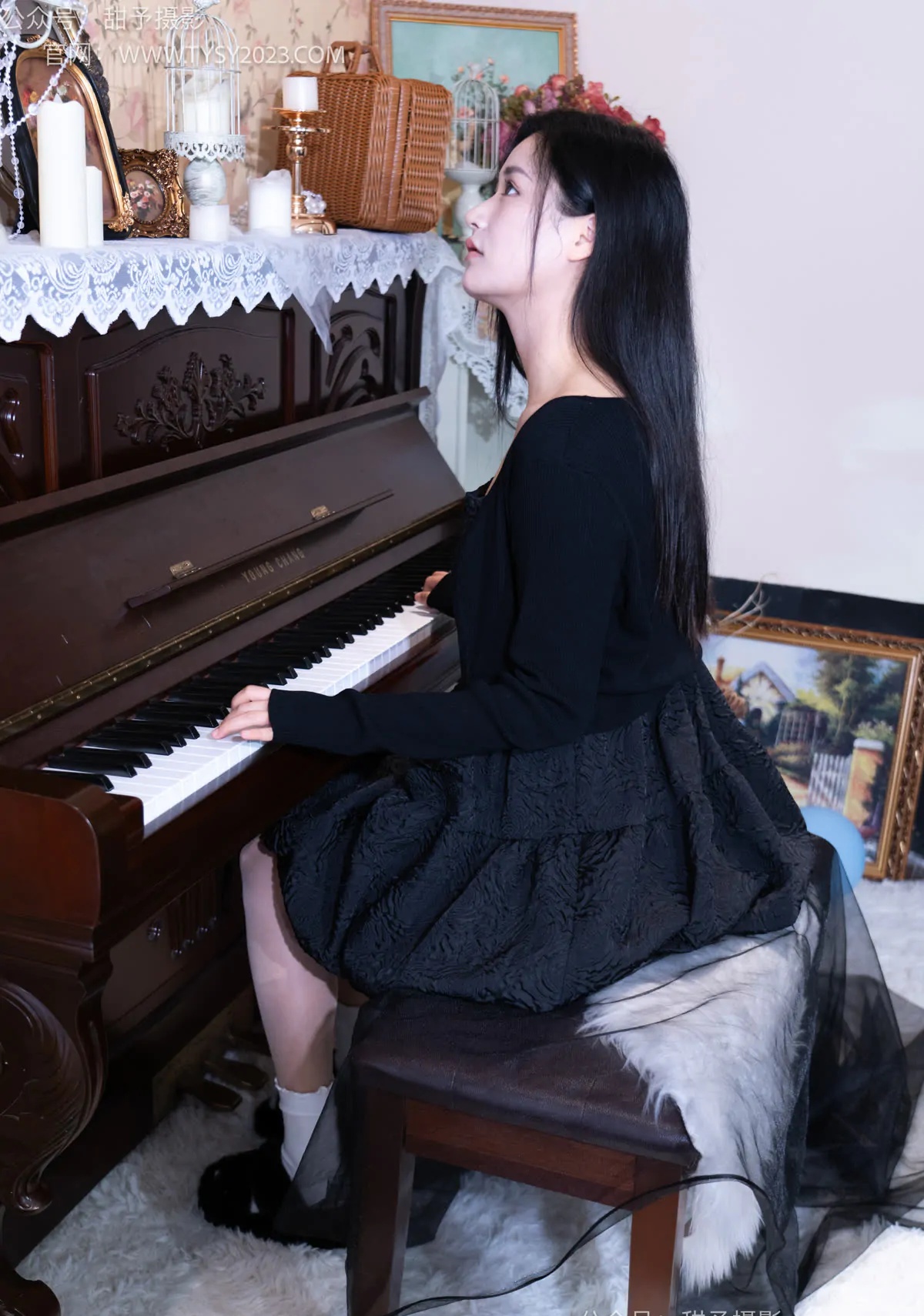 甜予摄影_澜澜-拖鞋、白棉袜、肉丝-脚尖加固款_038