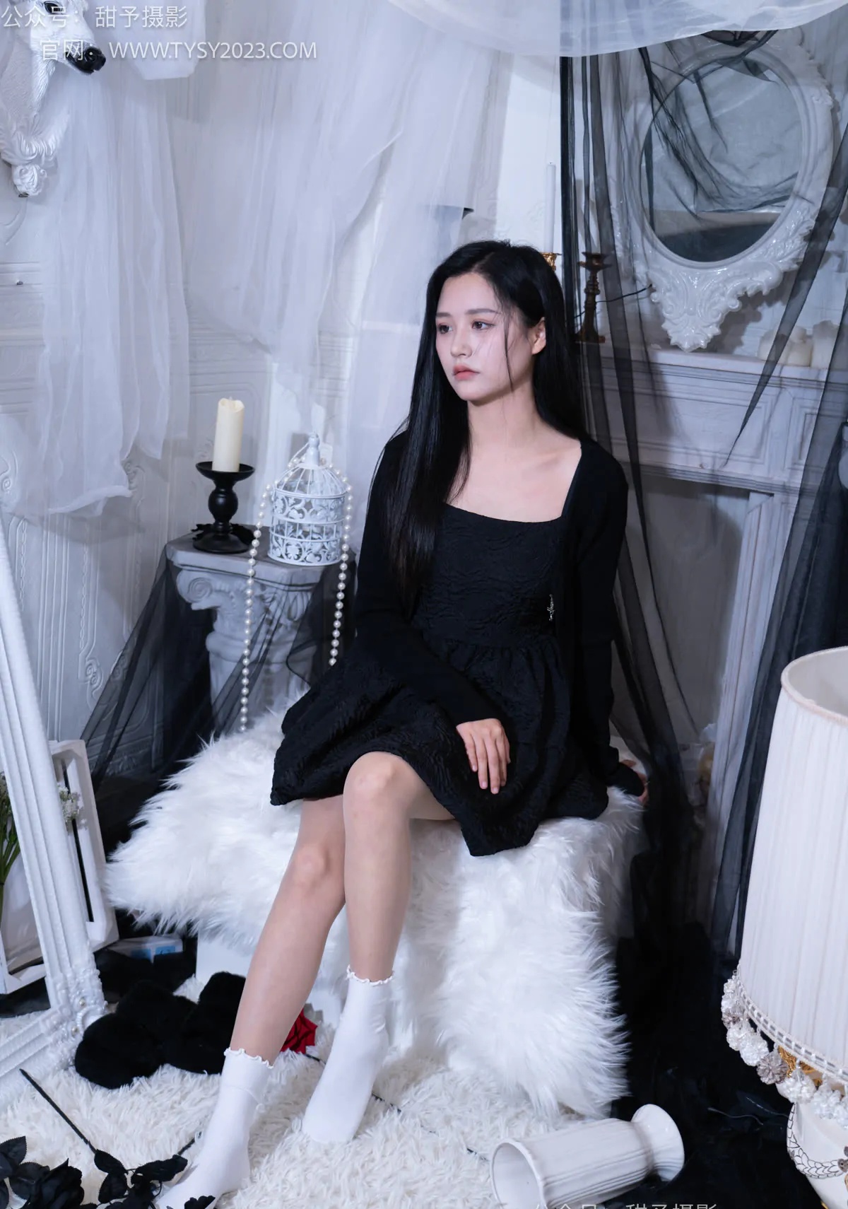 甜予摄影_澜澜-拖鞋、白棉袜、肉丝-脚尖加固款_038